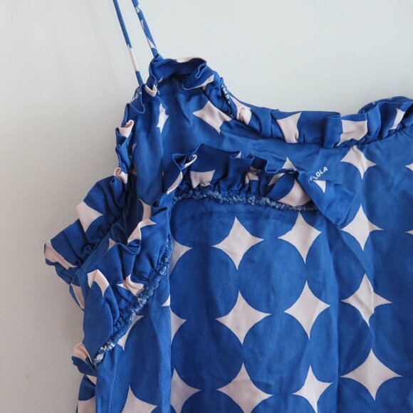 Blue and White Geometric Pattern Dress - Picture 6 of 16